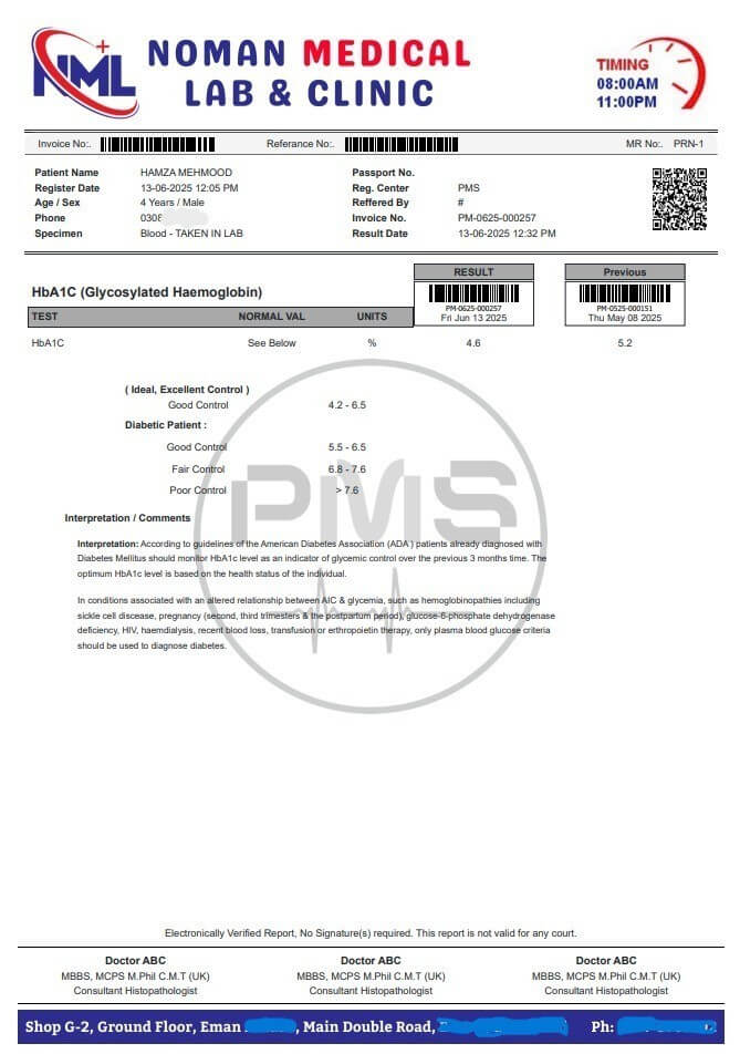 CBC lab report sample design 1